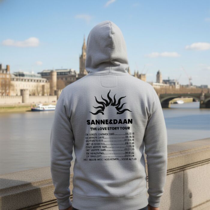 Gepersonaliseerde hoodie met namen – cadeau voor koppels