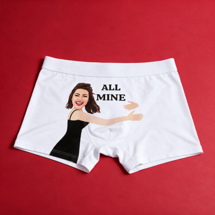 Gepersonaliseerde boxershort met gezicht en tekst