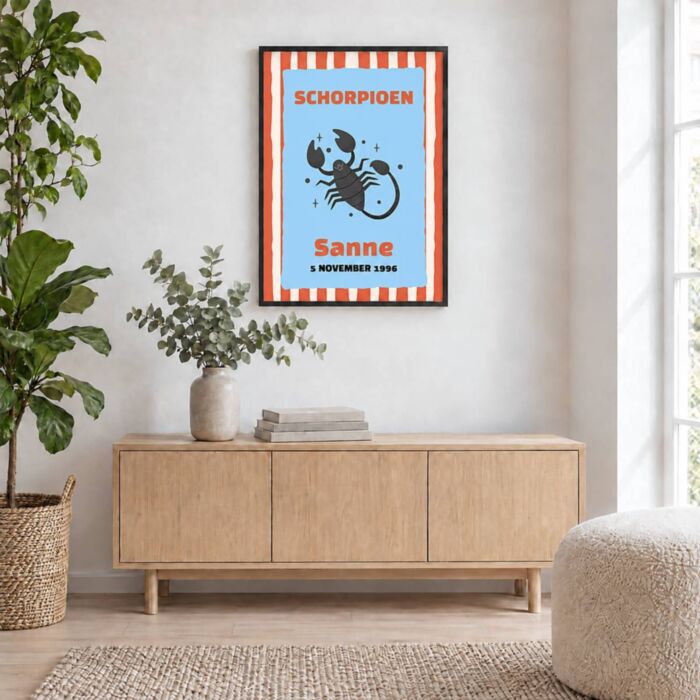 Gepersonaliseerde sterrenbeeld poster met naam en datum