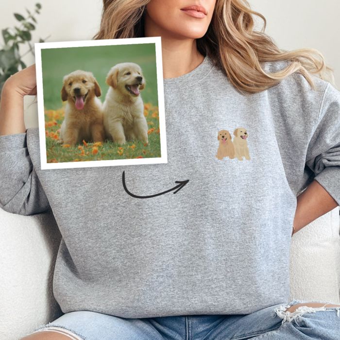 Gepersonaliseerde trui met kleine huisdier illustratie