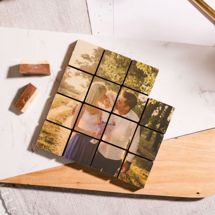 Gepersonaliseerde chocolade met foto - 16 stukjes