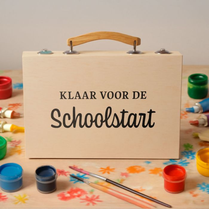 Gepersonaliseerde schilderskoffer met tekst