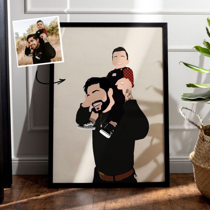 Handgetekende illustratie poster met 2 personen Handgetekende illustratie poster met 2 personen