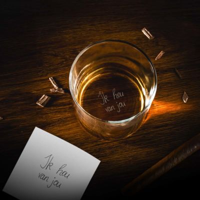 Gepersonaliseerd whisky glas met jouw handschrift