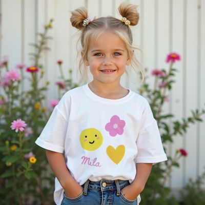 Gepersonaliseerd t-shirt voor kinderen met jouw tekening