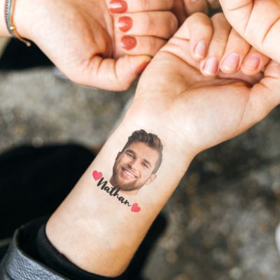 Gepersonaliseerde Nep Tattoos met Foto en Tekst set van 6