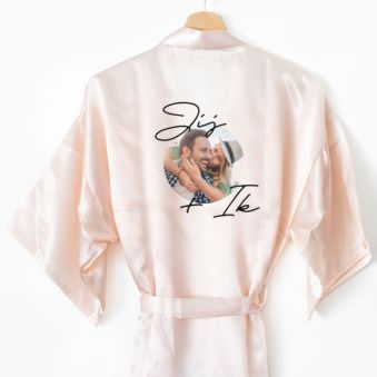 Gepersonaliseerde Kimono Dames met Naam en Foto Satijn