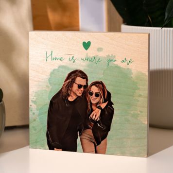 Foto op hout in Comic Stijl Vierkant