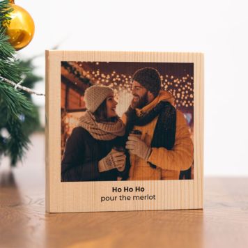 Foto op Hout Vierkant met Tekst