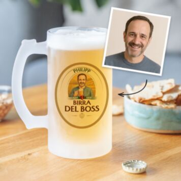 Bierpul met Foto Personaliseren - Comic Stijl