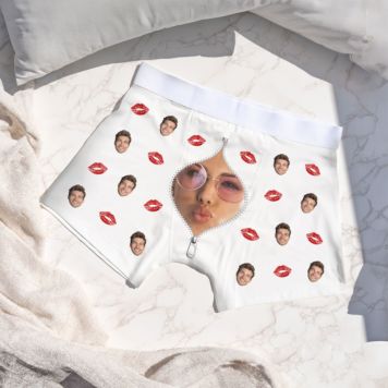 Gepersonaliseerde boxershort met rits ontwerp