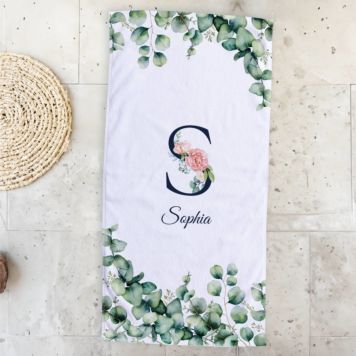 Handdoek met monogram en tekst