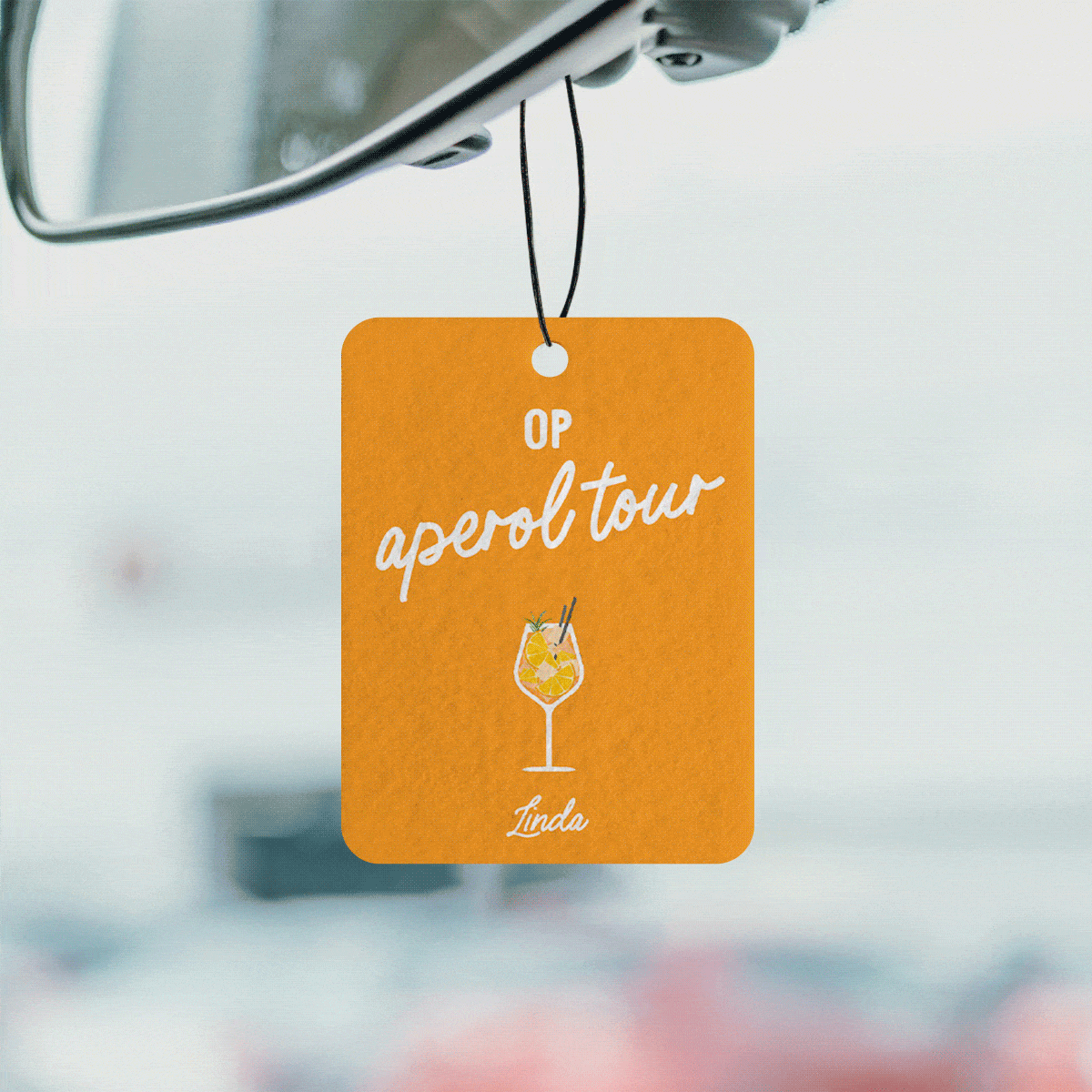 Gepersonaliseerde geurhanger met drank en tekst set van 2