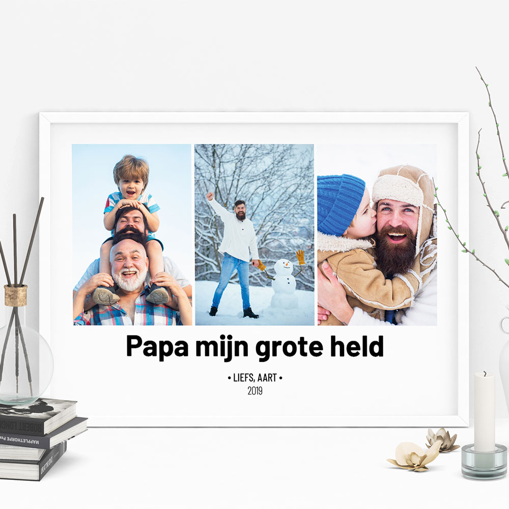 Poster met 3 foto’s en tekst