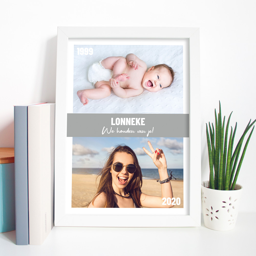 Poster met 2 foto's en tekst
