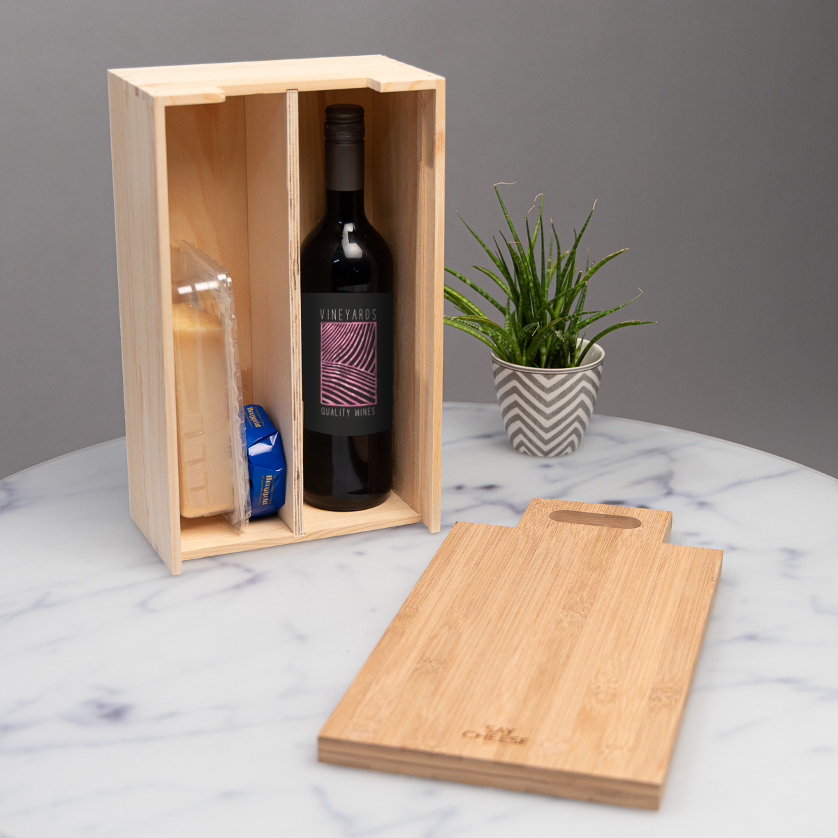 Cadeaubox voor kaas en wijn