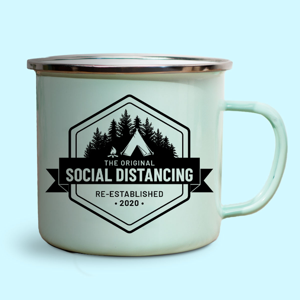 Metalen mok social distancing