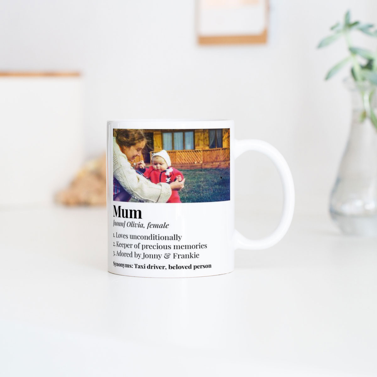 Gepersonaliseerde Mok met Foto en Definitie en Hart-handvat