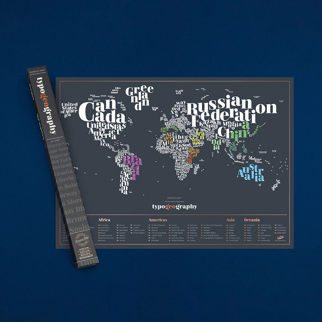 Kras Wereldkaart – Typogeography