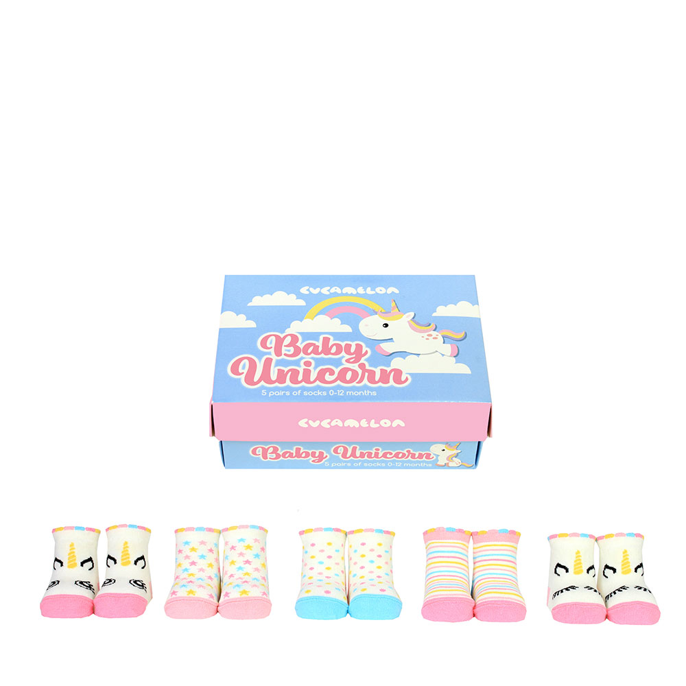 Eenhoorn baby-sokken - set van 5