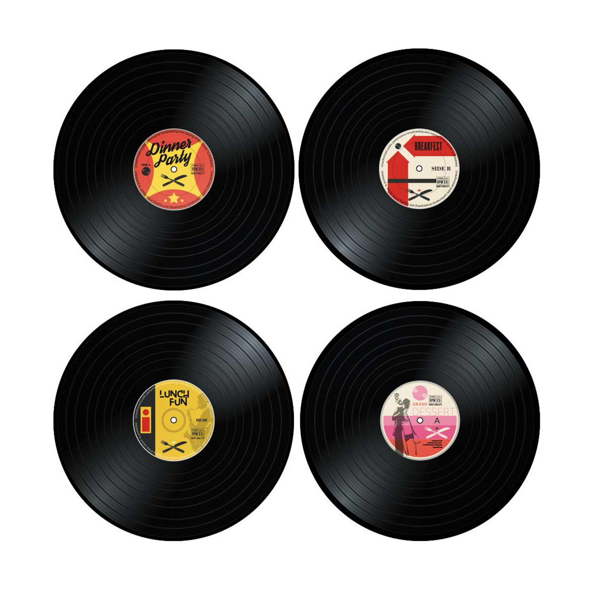 Vinyl Placemats Set van 4
