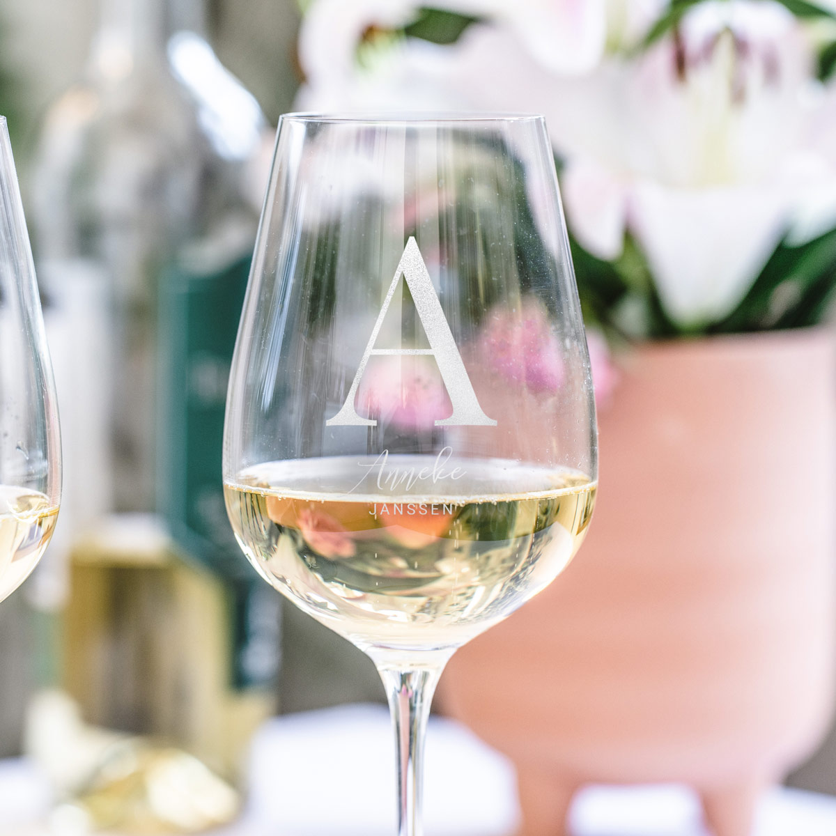 Wijnglas met Monogram en Naam