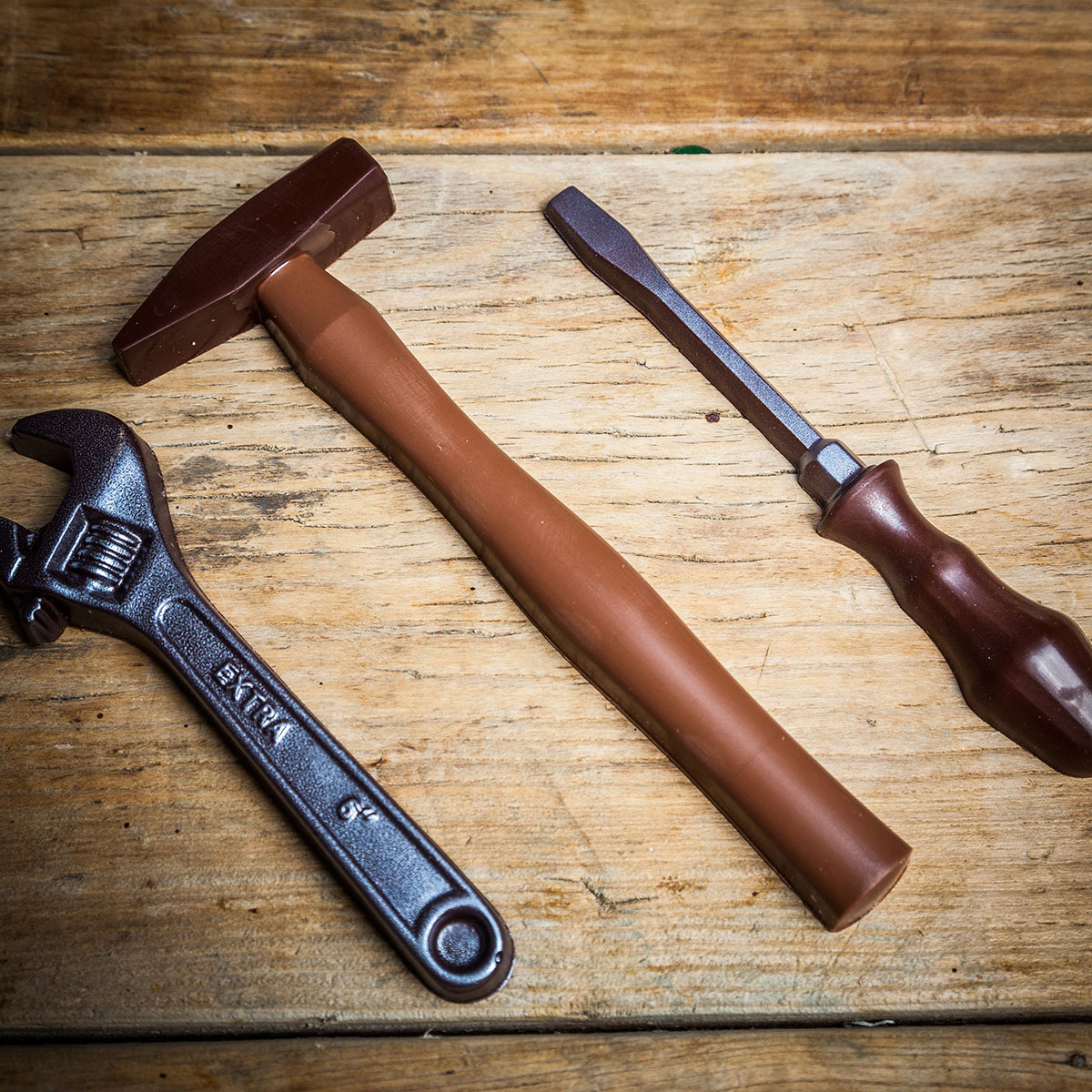 Gereedschap uit chocolade