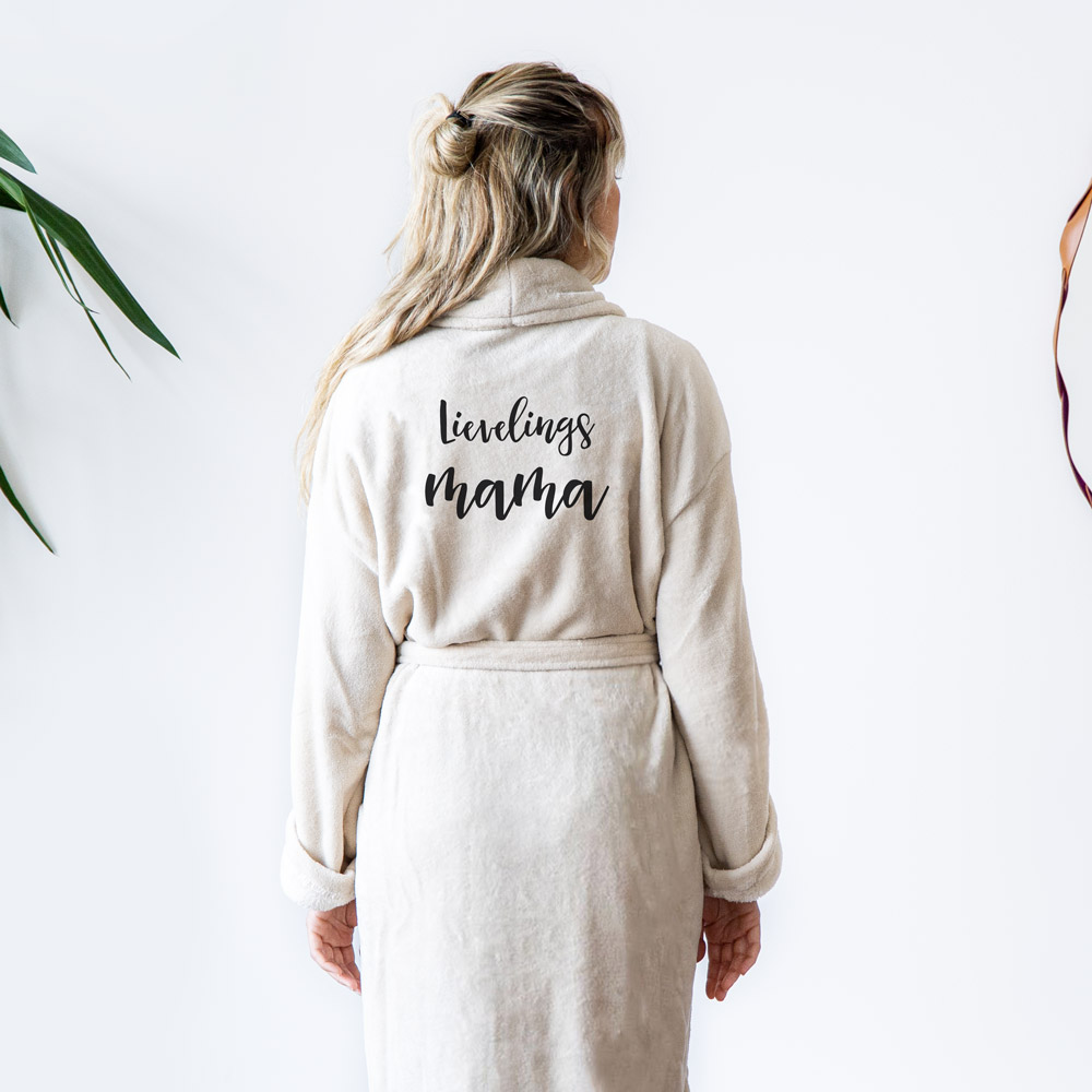 Personaliseerbare badjas met naam cadeau voor moeder Personaliseerbare badjas met tekst