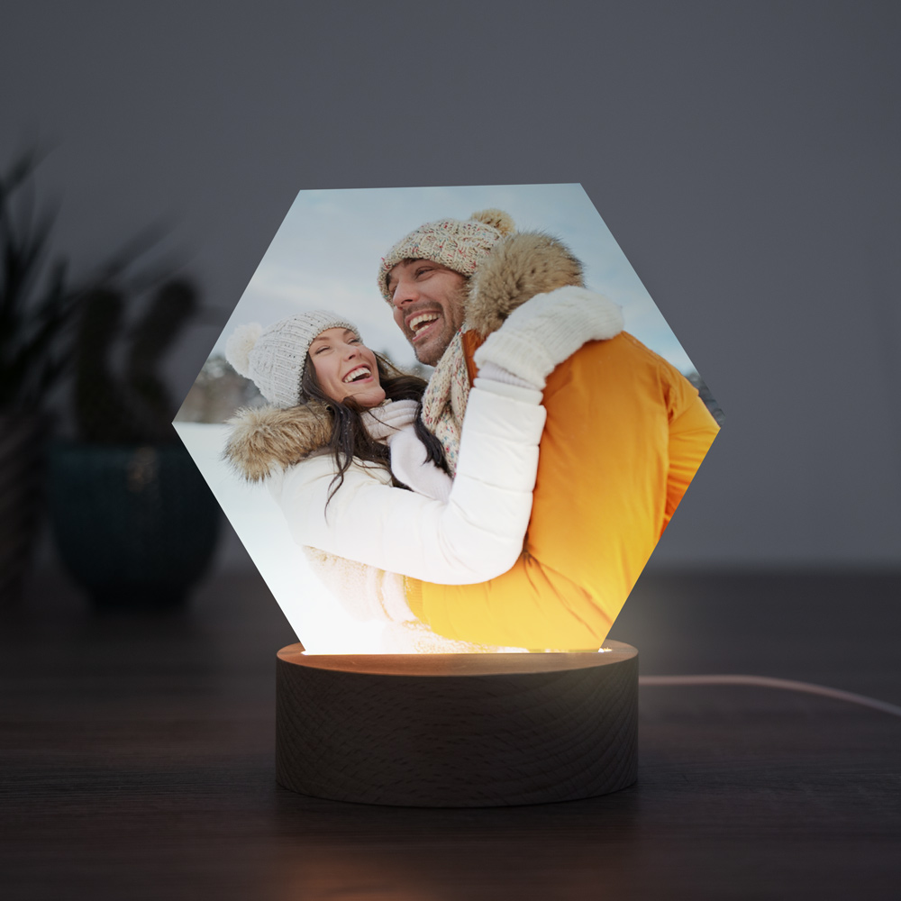 LED lamp met foto Kerstcadeau LED lamp met foto
