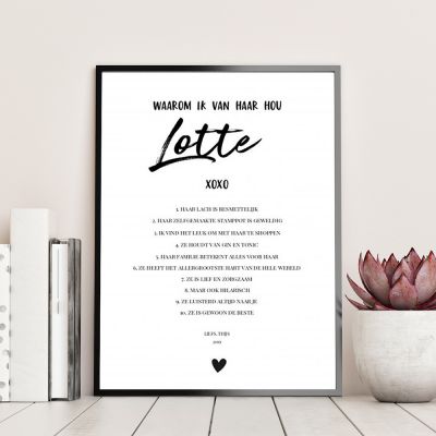 Personaliseerbare poster – waarom ik van jou hou Personaliseerbare poster – waarom ik van jou hou