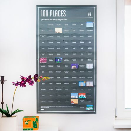 Poster 100 plekken die je in je leven bezocht moet hebben