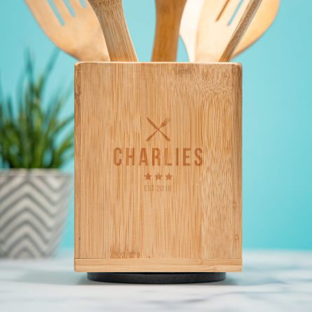 Personaliseerbare kooklepel set incl. box restaurant