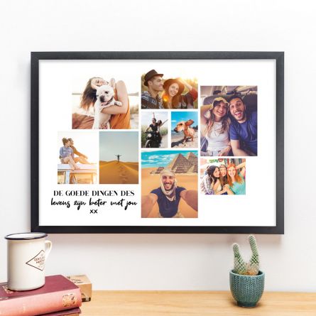Poster fotocollage en tekst liggend