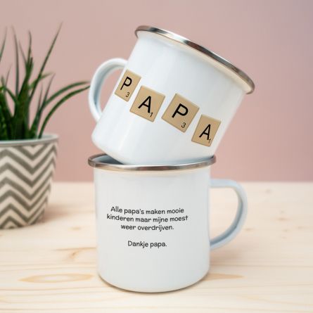 Personaliseerbare metalen mok Scrabble