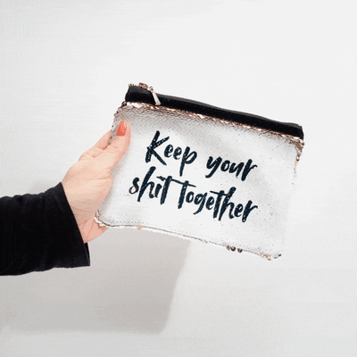 Personaliseerbaar pailletten tasje met tekst