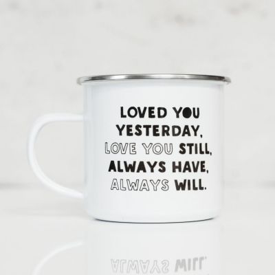 Valentijnscadeau - Metalen mok - Loved You Yesterday