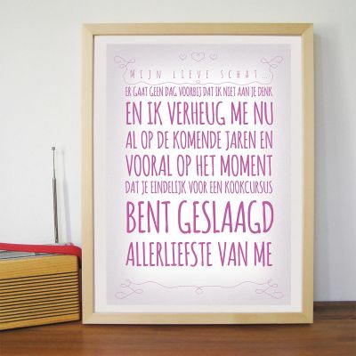 Cadeau voor ouders - Romantiek - personaliseerbare poster