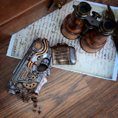 SOLDEN - Steampunk geweer uit chocolade
