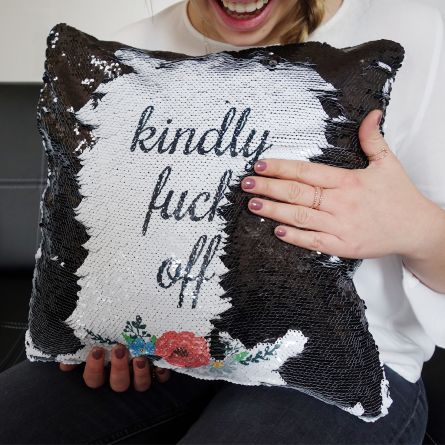 Personaliseerbaar glitter kussensloop in zwart