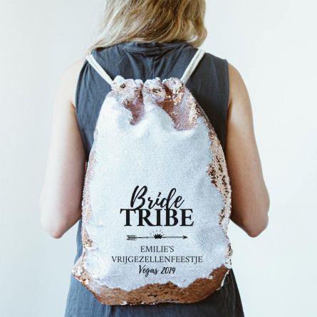 Personaliseerbare turntas met pailletten en 5 regels