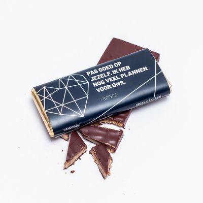 Personaliseerbare chocolade met tekst Personaliseerbare chocolade met tekst