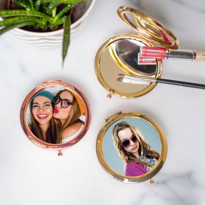 Personaliseerbare zakspiegel met foto Personaliseerbare zakspiegel met foto