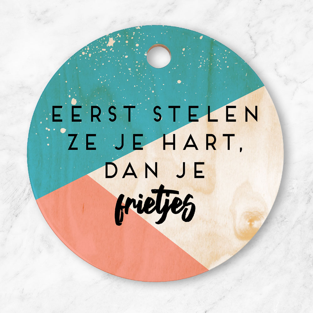 Personaliseerbare Snijplank In Kleur Met Tekst huismerk kopen in de aanbieding