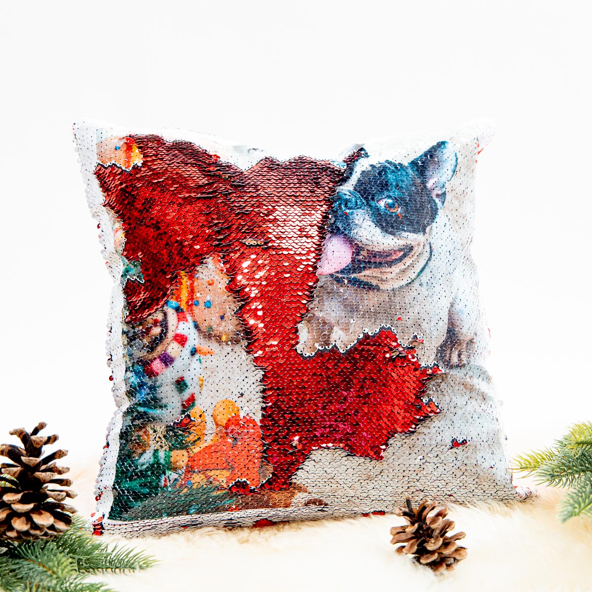 Huisdieren cadeau personaliseerbaar glitterkussen met huisdier Huisdieren cadeau personaliseerbaar glitterkussen met huisdier